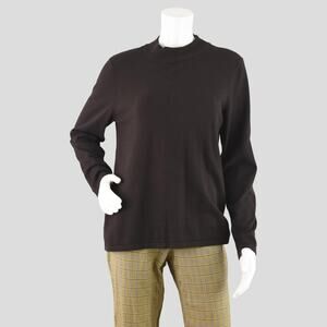 Vintage Brown Mockneck Long Sleeve Sweater Top Women's Medium